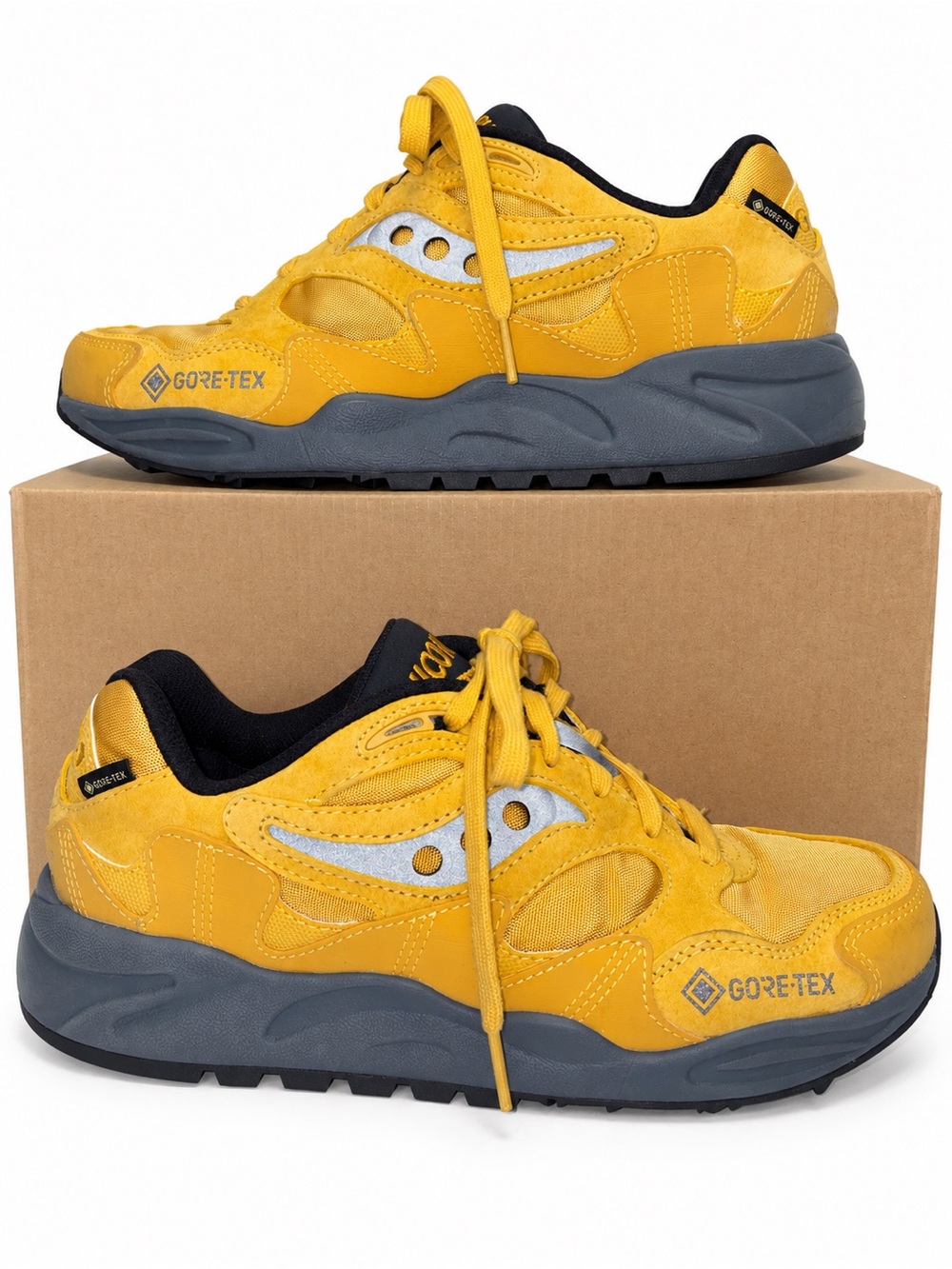 Saucony Grid Shadow 2 GTX Gore-Tex Men’s Size 8 Yellow Black Unisex Sneakers